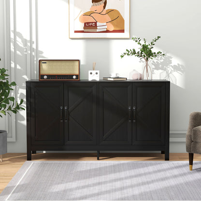 Farmhouse Buffet Sideboard with Barn Doors