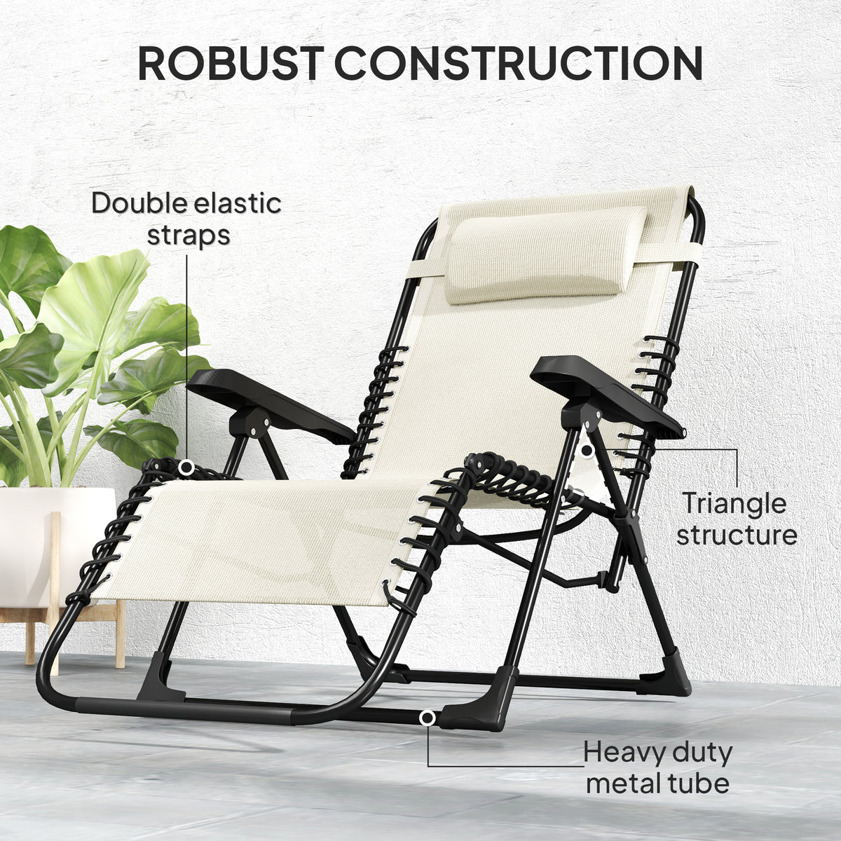 5-Position Zero Gravity Folding Outdoor Lounge Chair