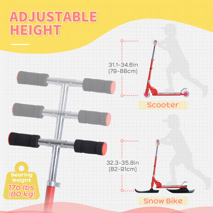 2-in-1 foldable snow scooter