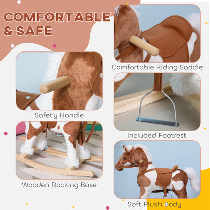 Kids Plush Rocking Horse with Realistic Sounds