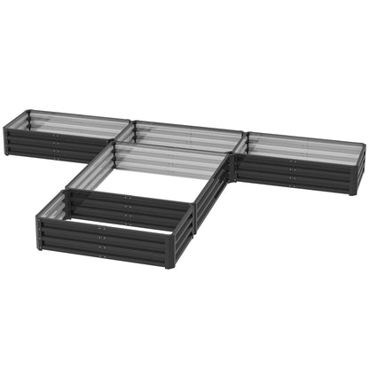 Raised Steel Garden Beds Set of 5 Large Planters