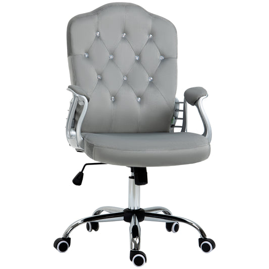 Office chair velvet tufted adjustable swivel task