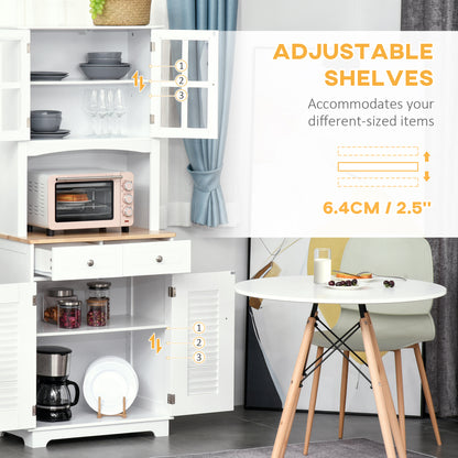 Aparador de cocina estilo costero con puertas de vidrio