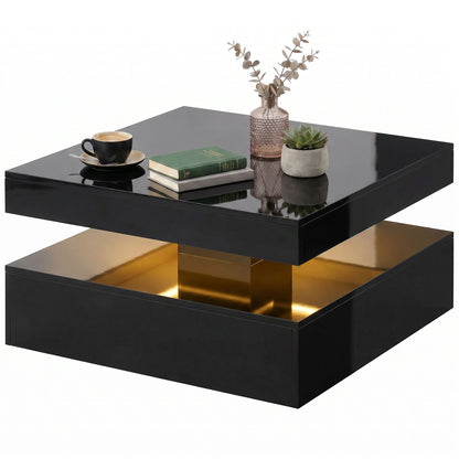 2-Tier LED Coffee Table High Gloss