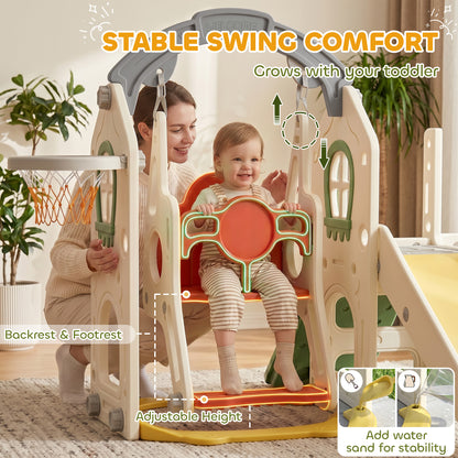 6-in-1 Toddler Slide and Swing Set
