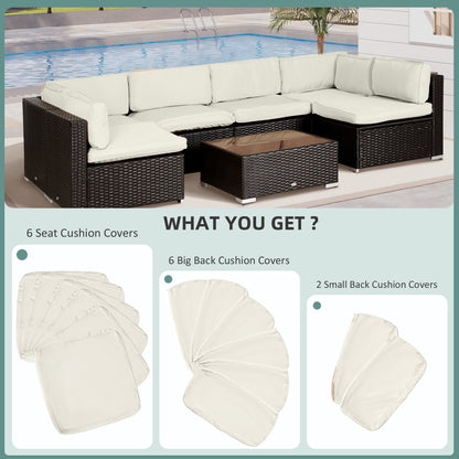 Patio cushion covers set 14 pieces polyester