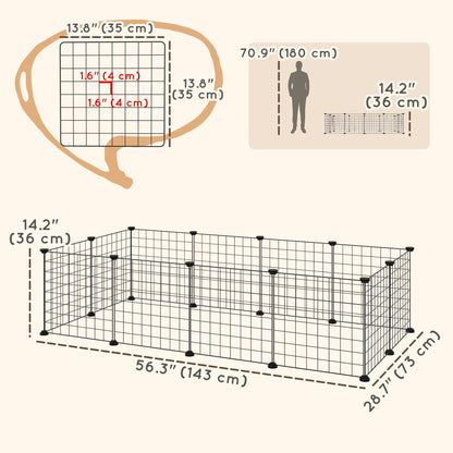 Modular Pet Playpen 12 Panels Small Animals