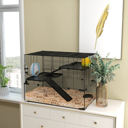 Three-Tier Hamster Cage with Glass Basin