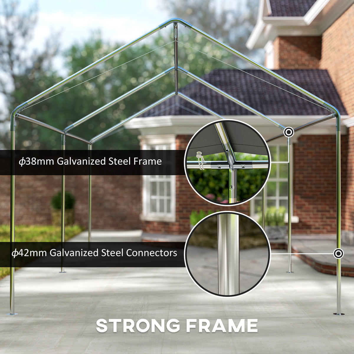 Car Shelter 10' Galvanized Steel