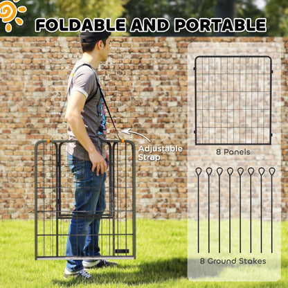 Dog playpen 8 panels folding — Metal