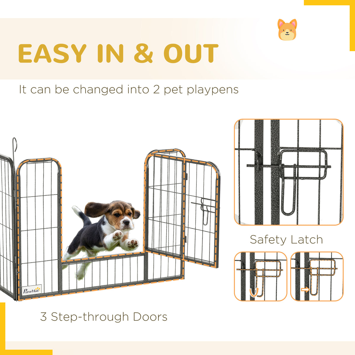 Heavy Duty Dog Playpen 24 Panels — steel