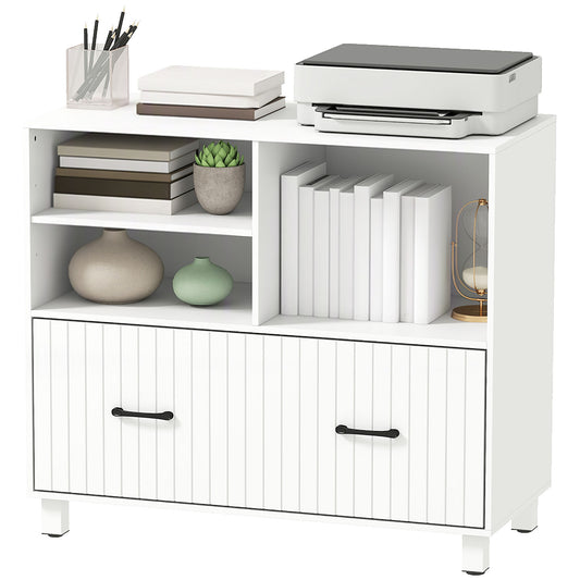 Lateral Office Filing Cabinet with Open Shelves