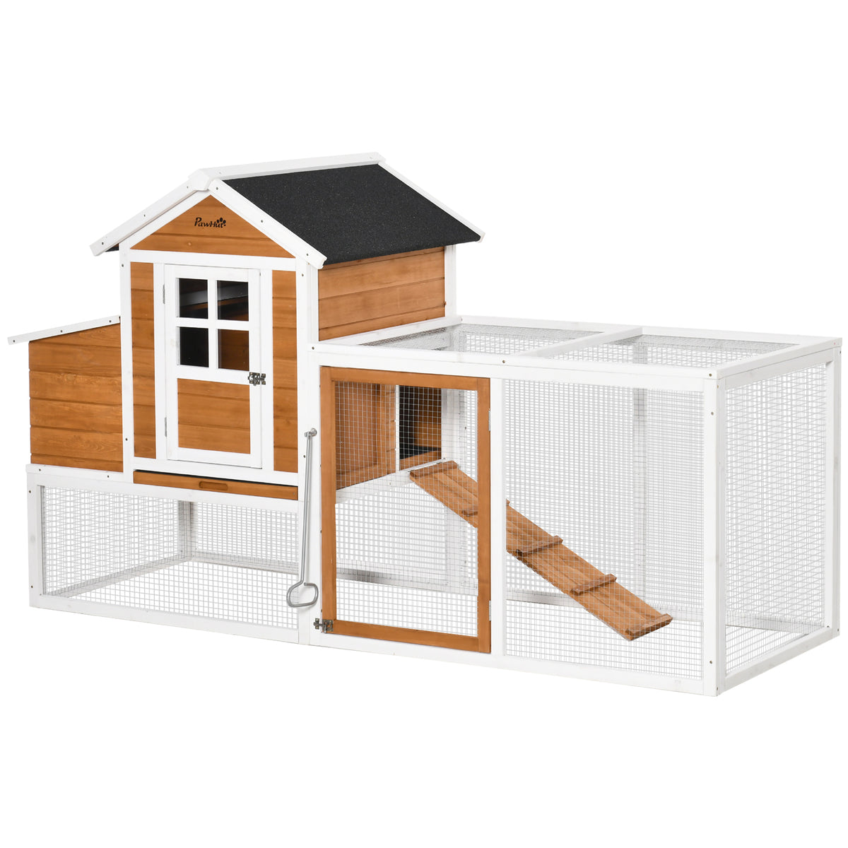 Large Chicken Coop with Nesting Box and Covered Run