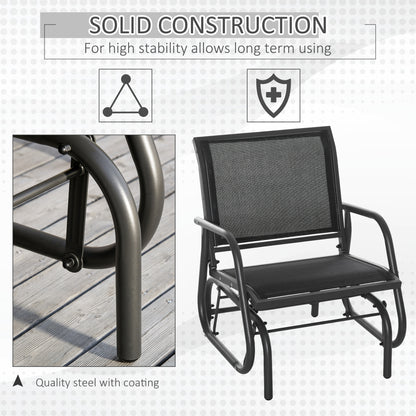 Outdoor Steel Patio Glider Chair