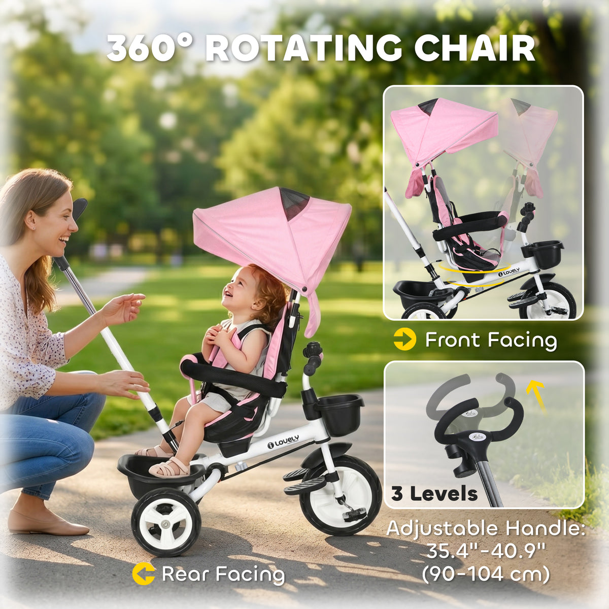 6-in-1 Evolving Toddler Tricycle with Canopy