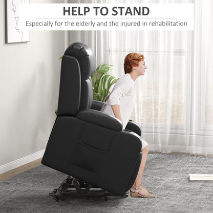 Sillón reclinable y elevador eléctrico de cuero sintético