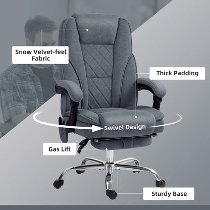 Silla de oficina de masaje reclinable con reposapiés ajustable