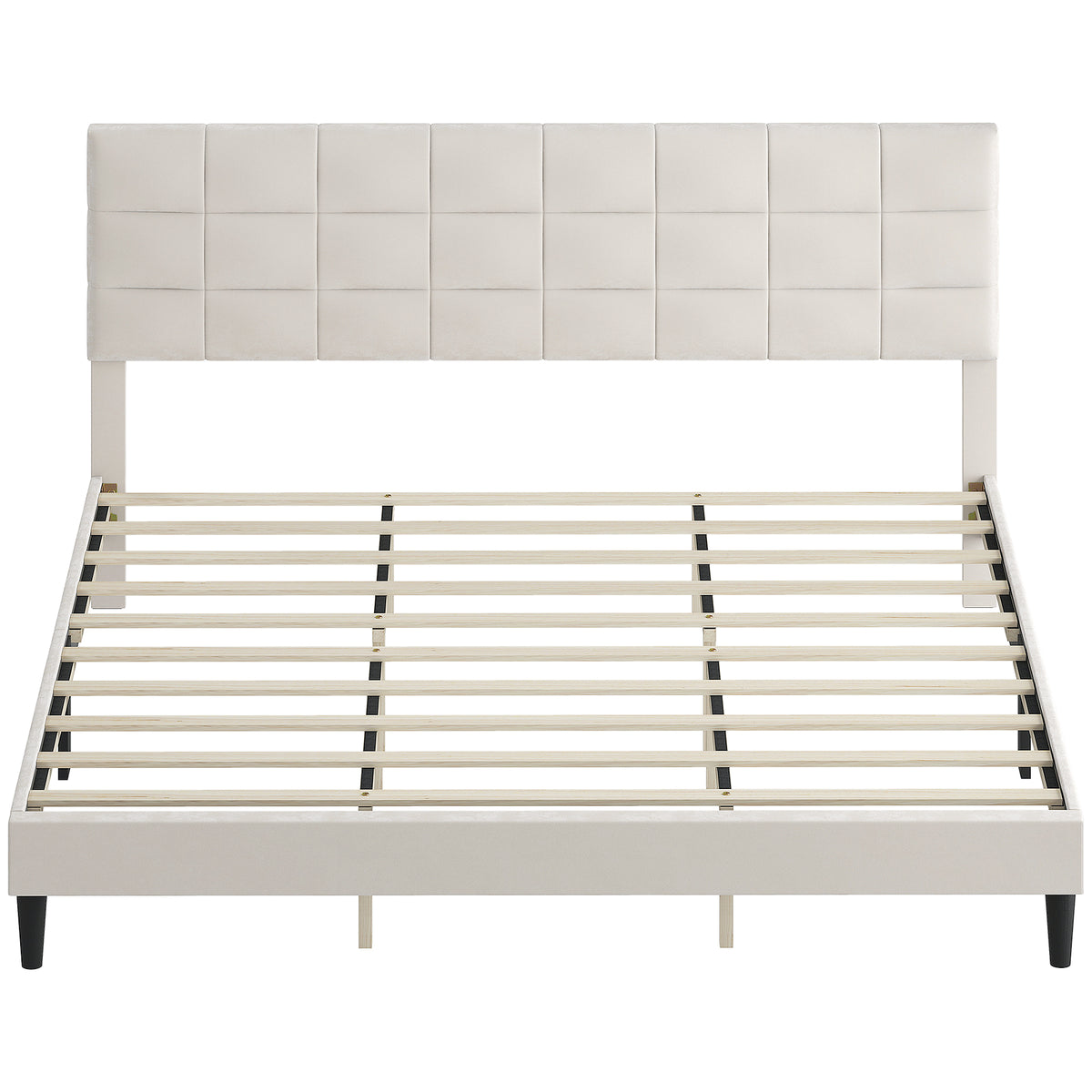 Estructura de cama queen de plataforma capitoné — 500 kg