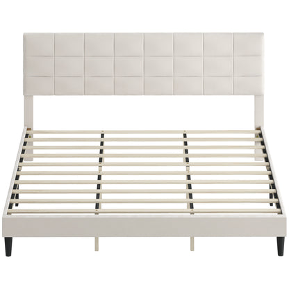 Estructura de cama queen de plataforma capitoné — 500 kg