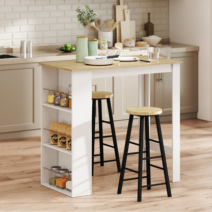 Bar table counter height 3 storage shelves