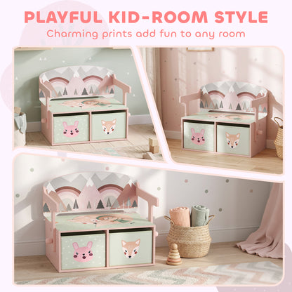 3-in-1 convertible wooden toy storage chest