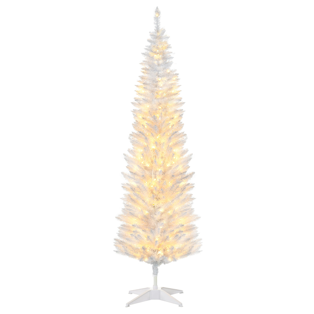 Pre-lit artificial slim pencil Christmas tree