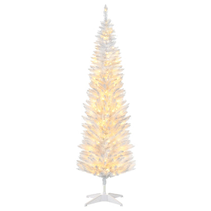 Pre-lit artificial slim pencil Christmas tree