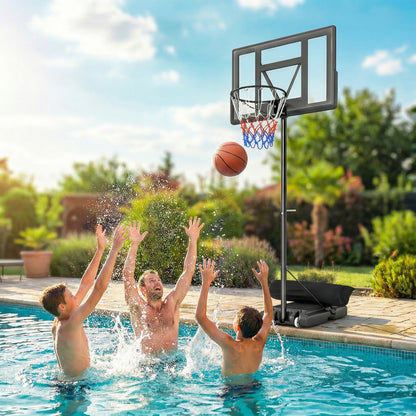 Canasta de baloncesto con soporte ajustable de 134 a 305 cm