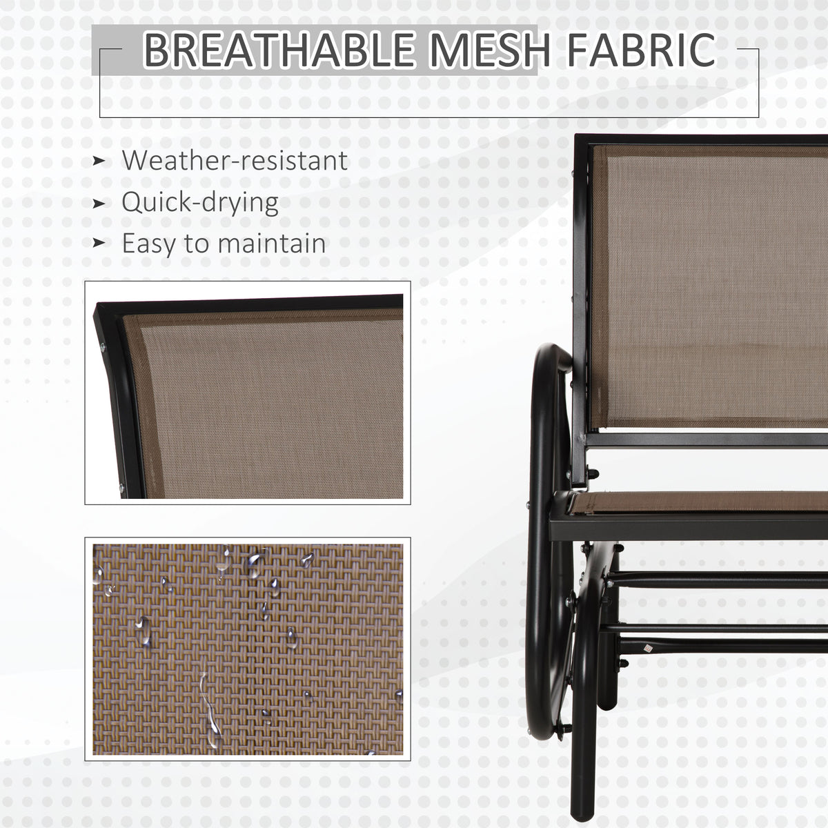 Outdoor Steel Patio Glider Chair