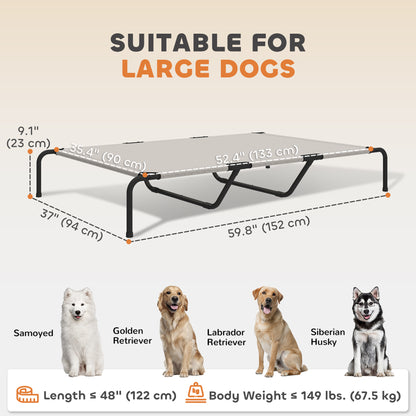 Elevated outdoor dog bed with breathable mesh