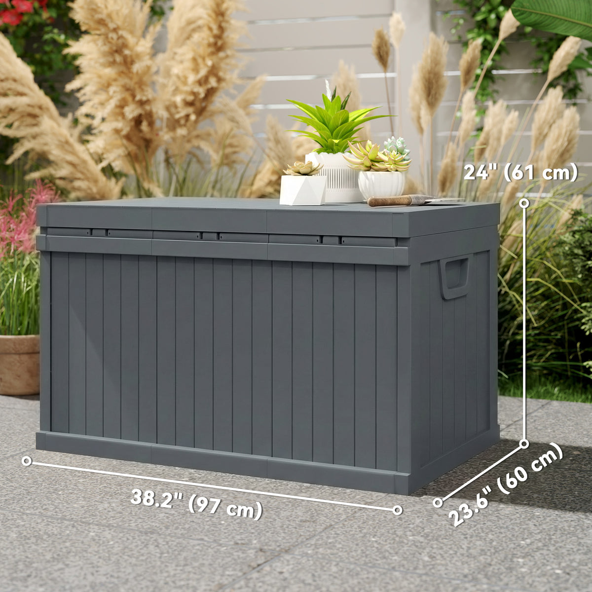 Outdoor waterproof deck storage box 265 L