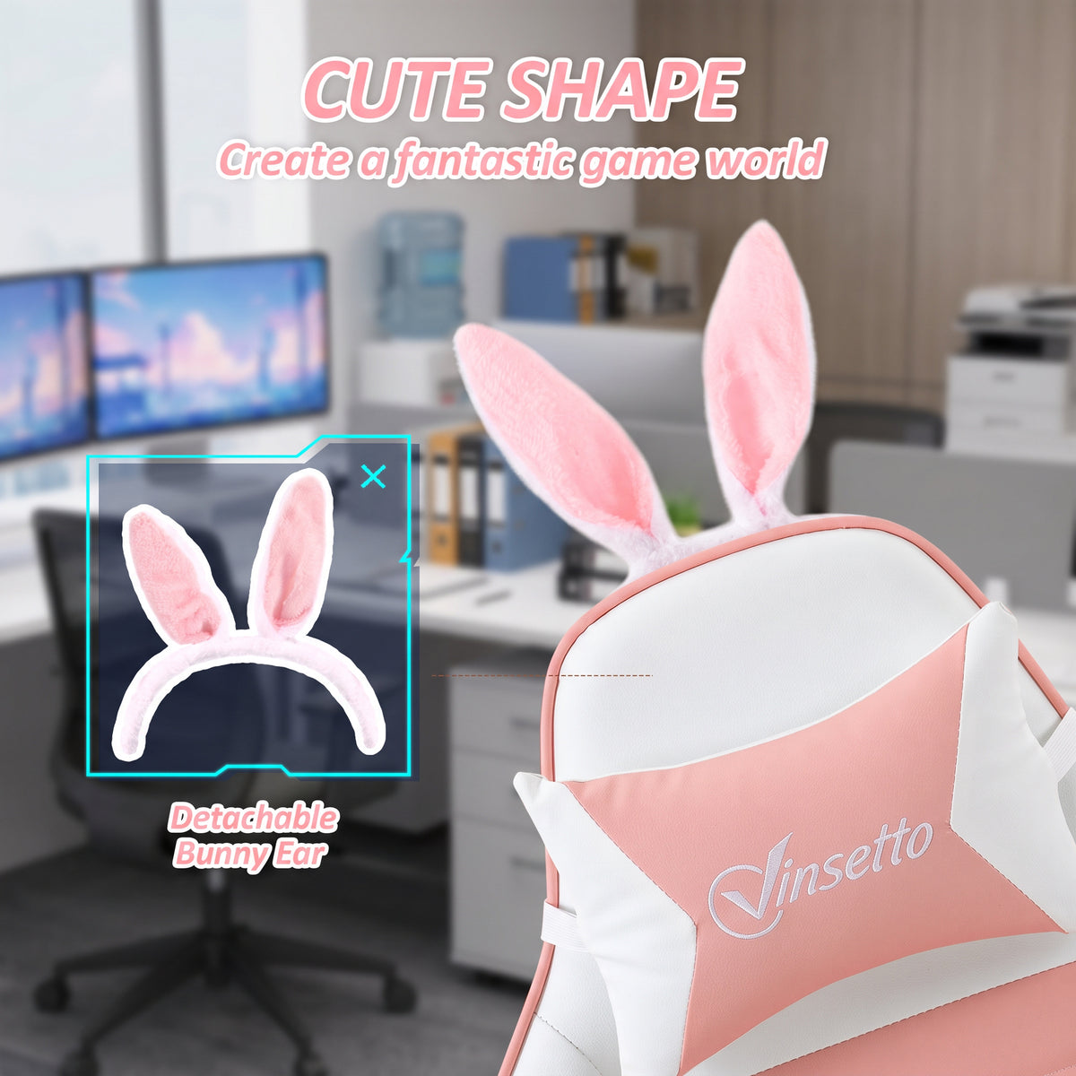 Ergonomic gaming chair with footrest
