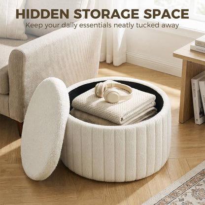 Round coffee table with hidden storage