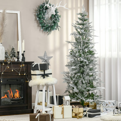 Flocked Pencil Christmas Tree 517 Branches — Green