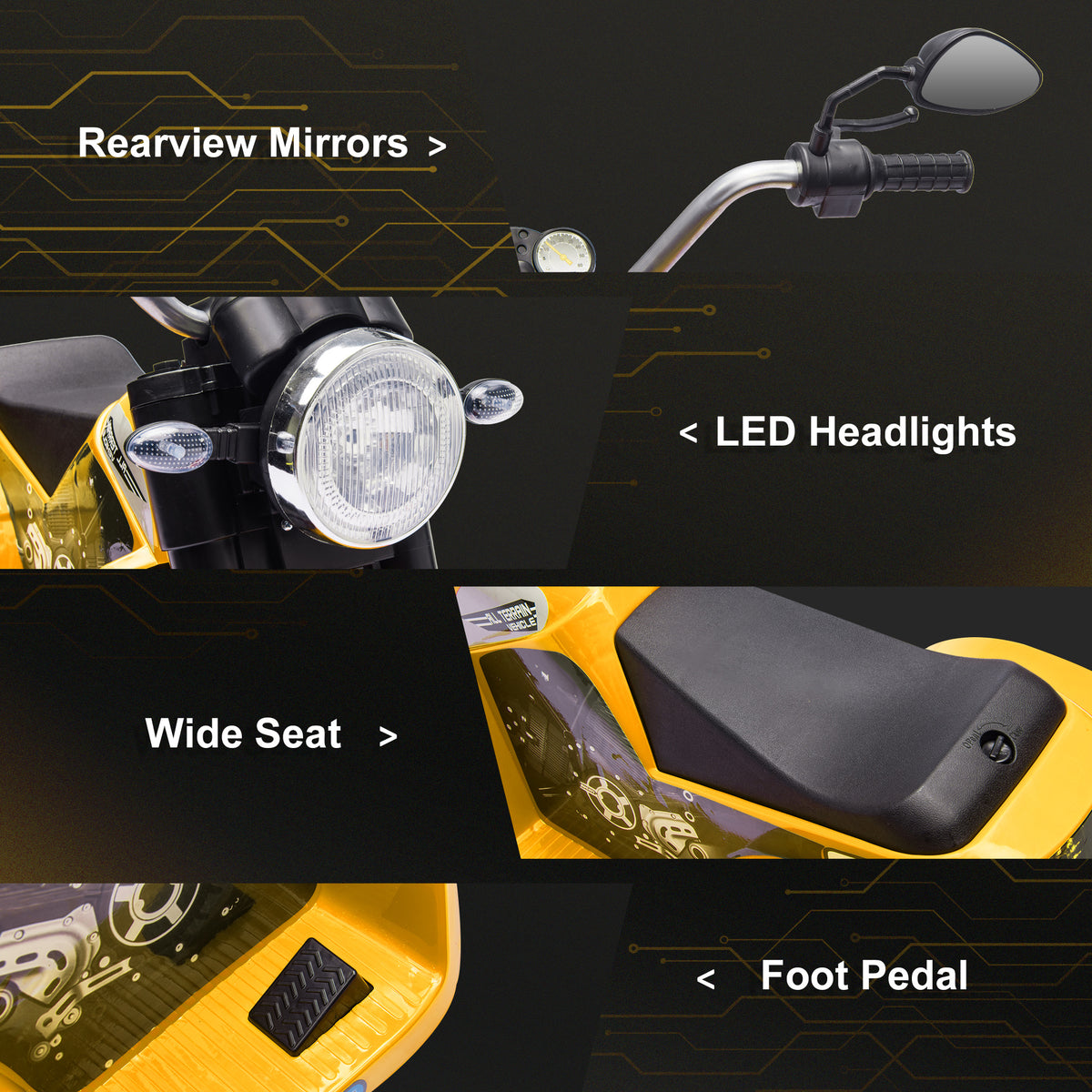 Kids Electric Dirt Bike 3-Wheel Ride-On 6V
