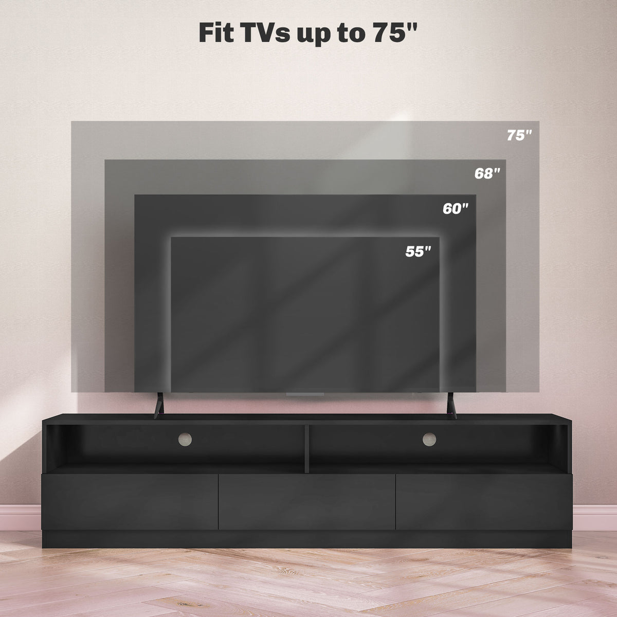 LED TV Stand High Gloss for TVs up to 75"