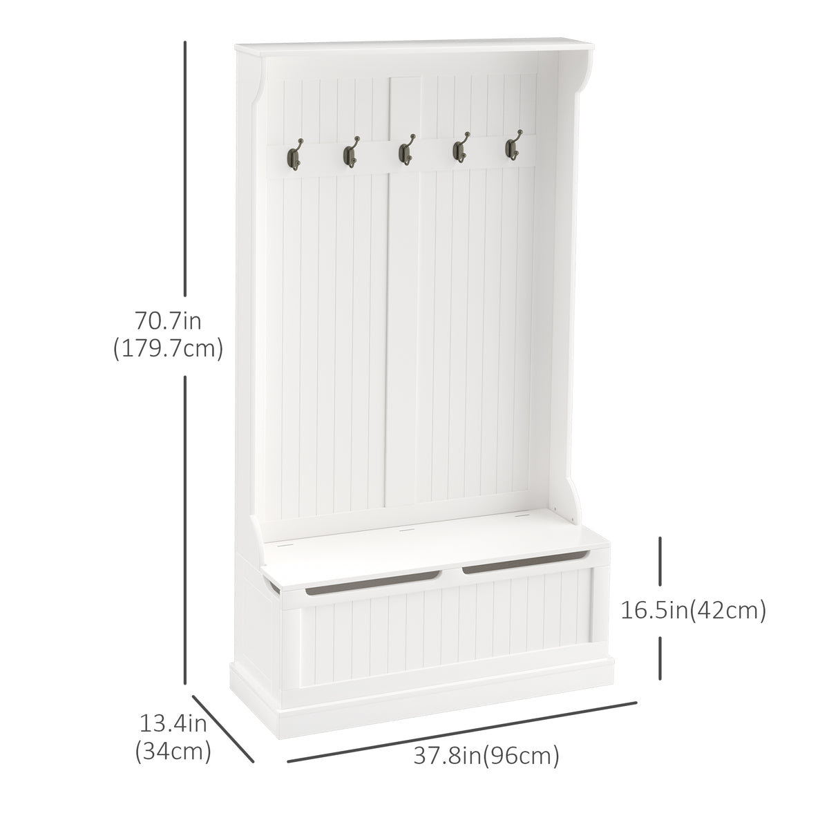 3-in-1 Hall Tree with Bench, Storage and Coat Rack