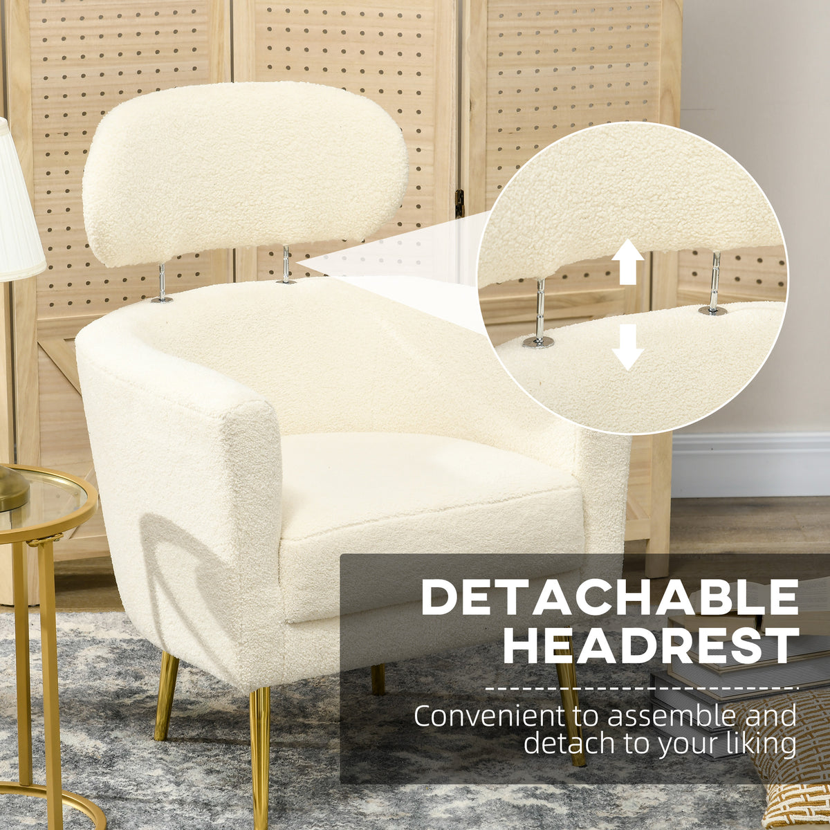 Modern Barrel Accent Chair with Headrest