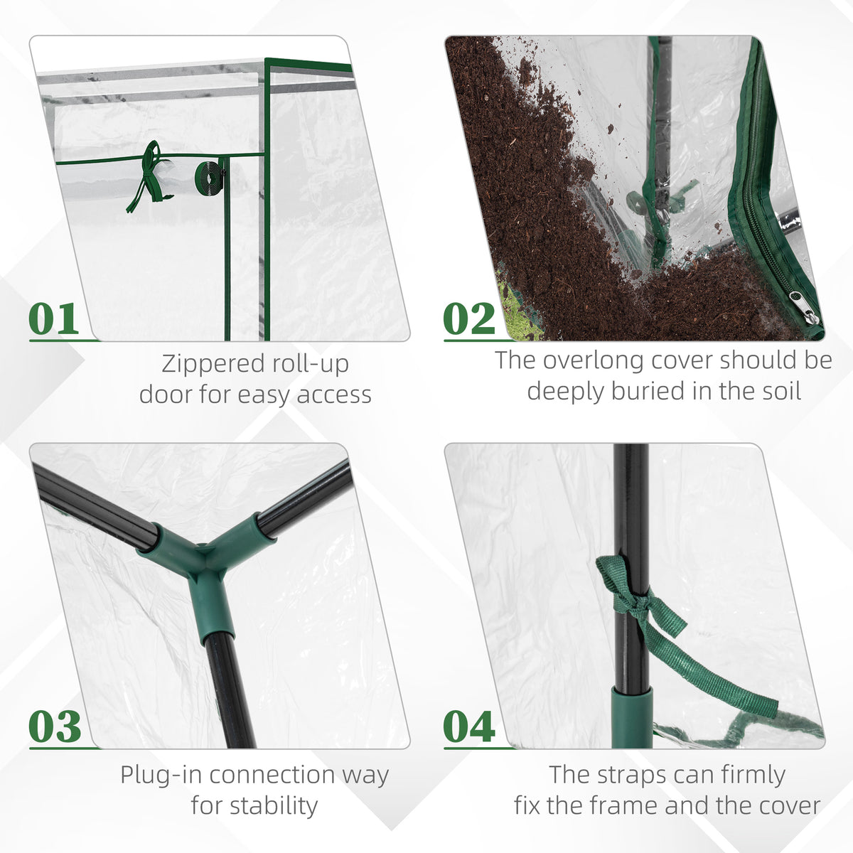 Portable Garden Greenhouse 40" Steel Frame