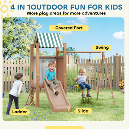 Conjunto de juegos de exterior 4 en 1 con columpio