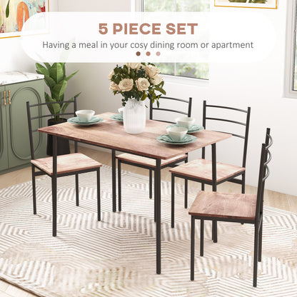 Juego de comedor de 5 piezas estilo industrial