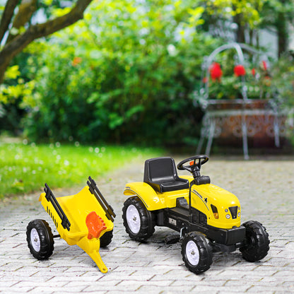 Tractor excavadora para niños con remolque