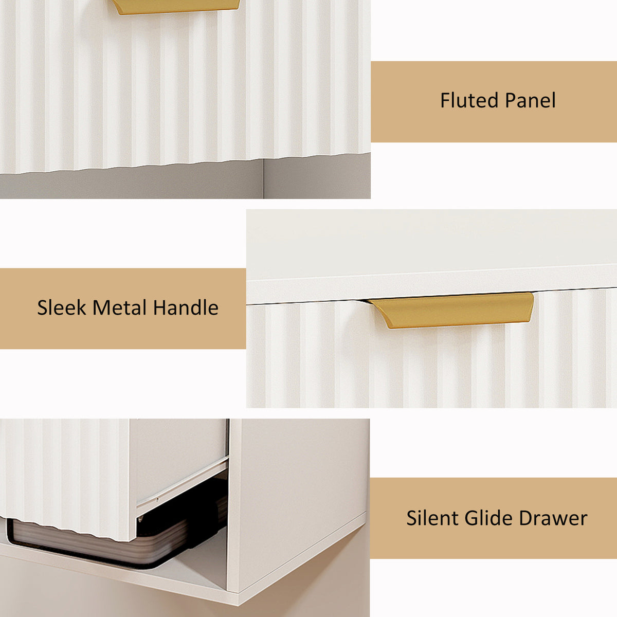 Floating bedside tables wall mounted — Set of 2