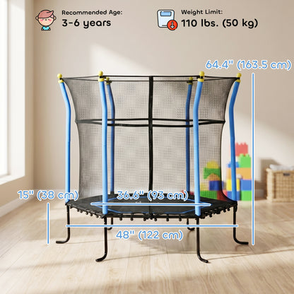 Kids Indoor Trampoline with Safety Enclosure Net