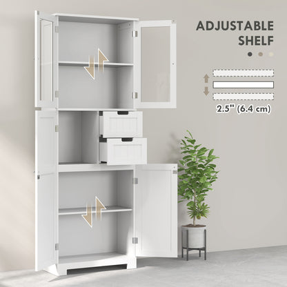 Tall freestanding bathroom storage cabinet adjustable shelves
