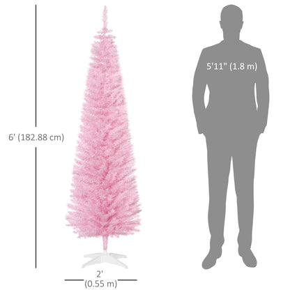 Pino de Navidad artificial delgado estilo lápiz 6 pi