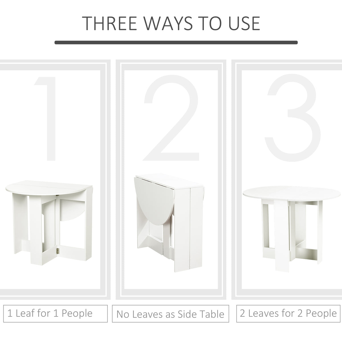 Folding Dining Table Drop Leaf Space Saving