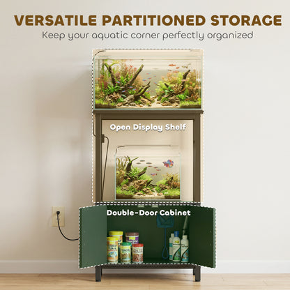 Mueble para acuario con enchufes y almacenamiento