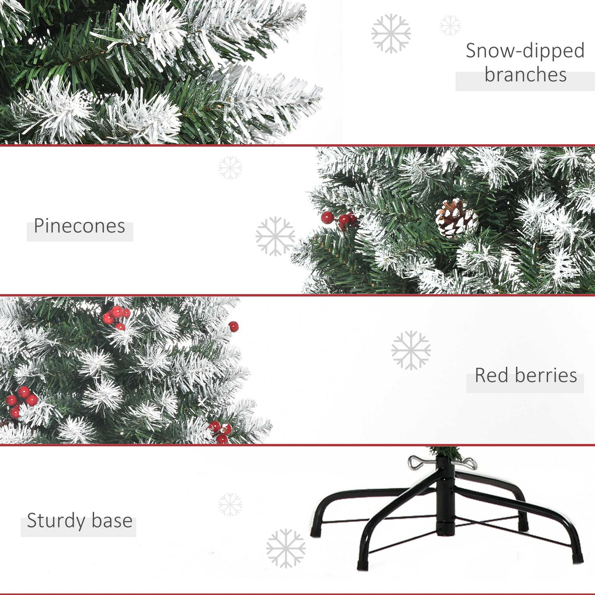 Flocked pencil artificial Christmas tree