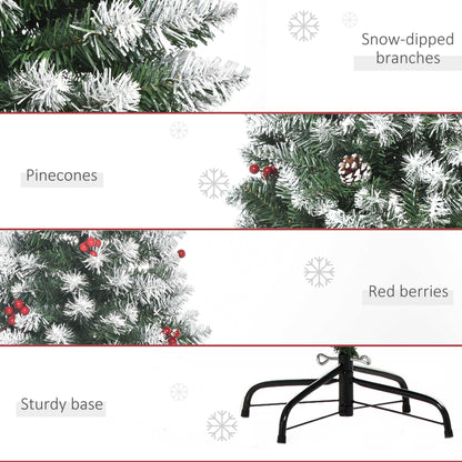 Flocked pencil artificial Christmas tree